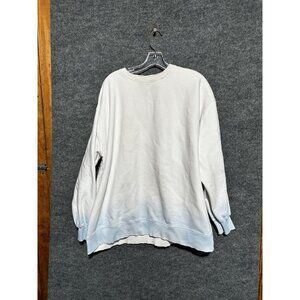 STYLENANDA Sweatshirt Womens One Size White Fleece Crewneck Pullover Relaxed Fit